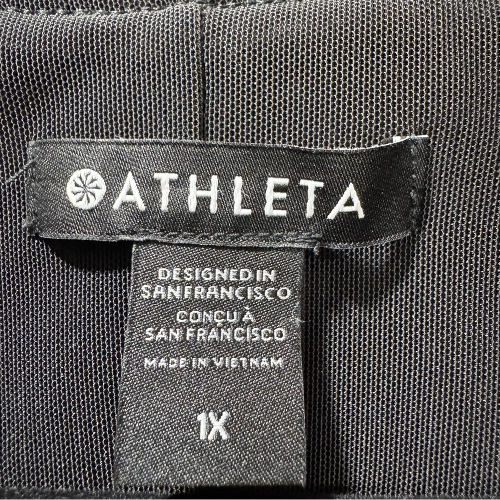 Athleta Delancey Dress Black Long Sleeve Fitted Women's 1X Athleisure Travel - Picture 10 of 16